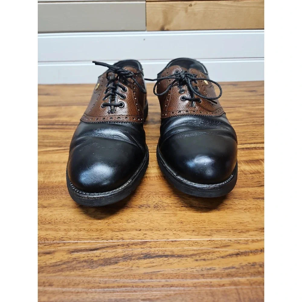 Footjoy Classics Spikeless Leather Teaching Golf Shoe Black Brown Saddle Size 9C